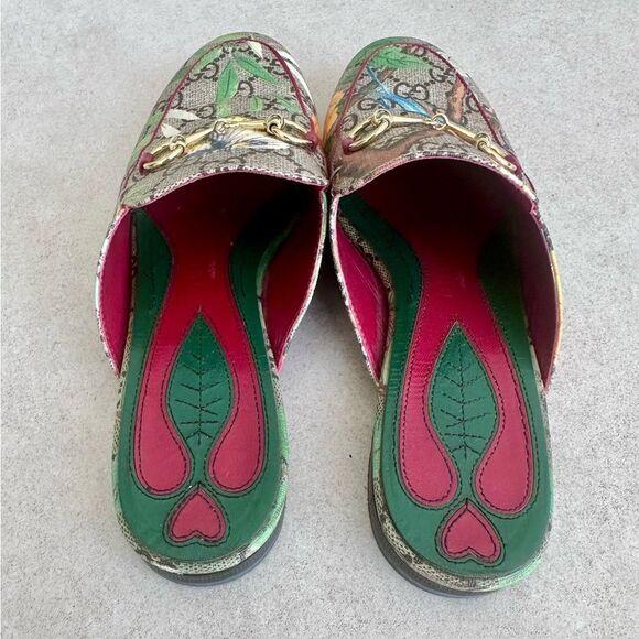 Gucci Princetown Multicolor GG Canvas Horsebit Tian Print Mules EU 37 US 7 - Picture 9 of 9